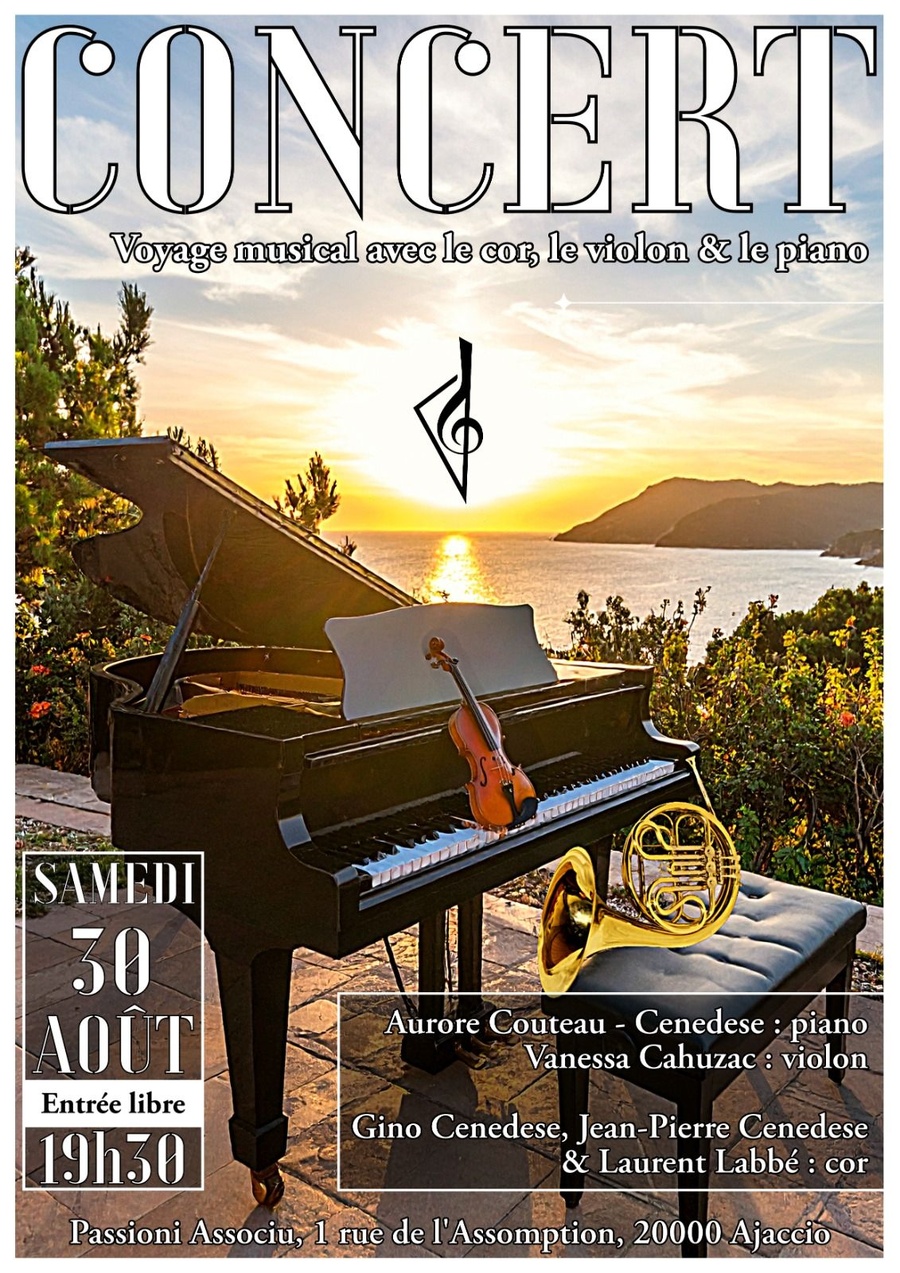 Arrière-plan pour Concert : Voyage musical avec le cor, le violon & le piano - Passioni Associu