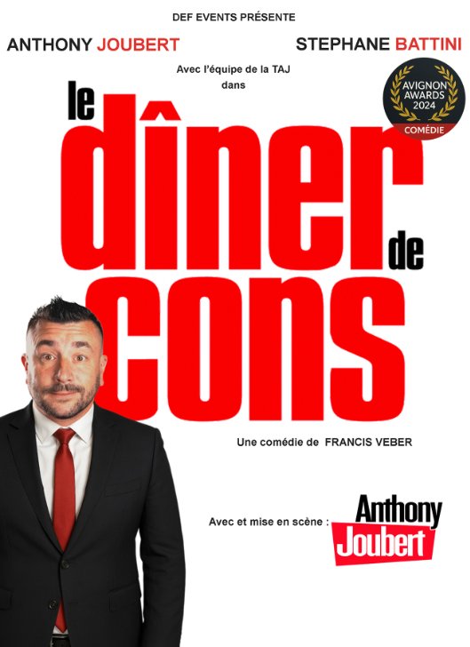 Arrière-plan pour Comédie : Le dîner de cons de Francis Veber avec Anthony Joubert et Stéphane Battini - Spaziu Culturale Carlu Rocchi