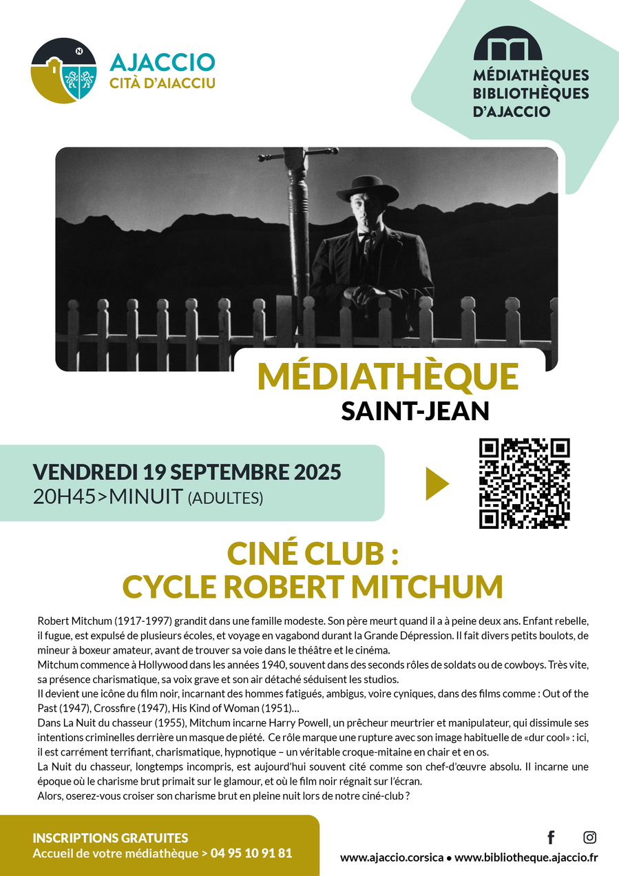 Arrière-plan pour Ciné Club: cycle Robert Mitchum - Médiathèque Saint-Jean