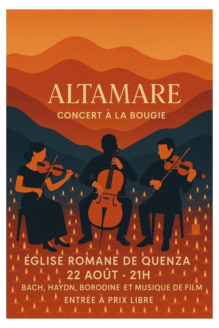 Arrière-plan pour Concert à la bougie du trio Altamare - Église Romane