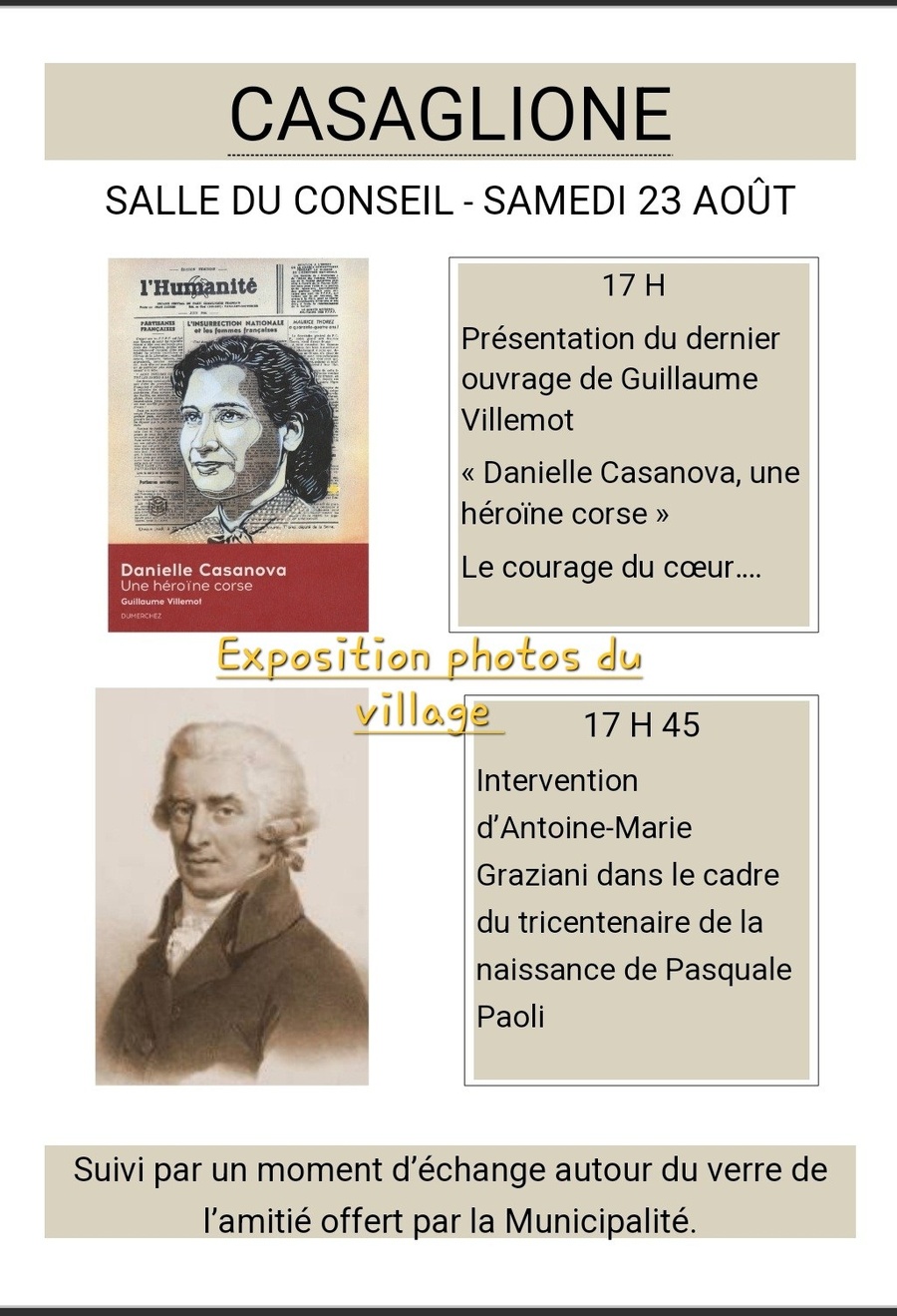 Arrière-plan pour Présentation du dernier ouvrage de Guillaume Villemot : "Danielle Casanova, une héroïne corse" suivie d'une intervention d'Antoine-Marie Graziani dans le cadre du tricentenaire de la naissance de Pasquale Paoli - Salle du conseil