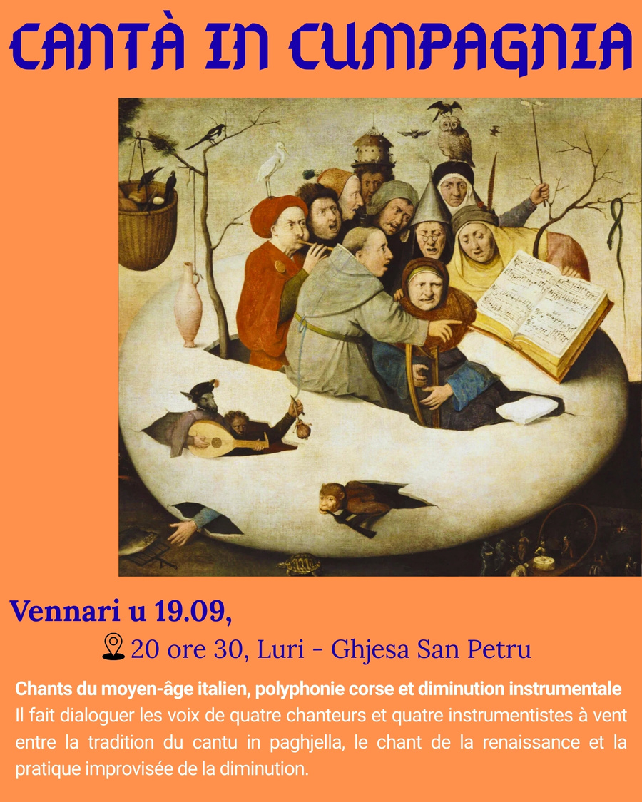 Arrière-plan pour Concert "Cantà in cumpagnia" (Chants du moyen-âge italien) - Ghjesa San Petru