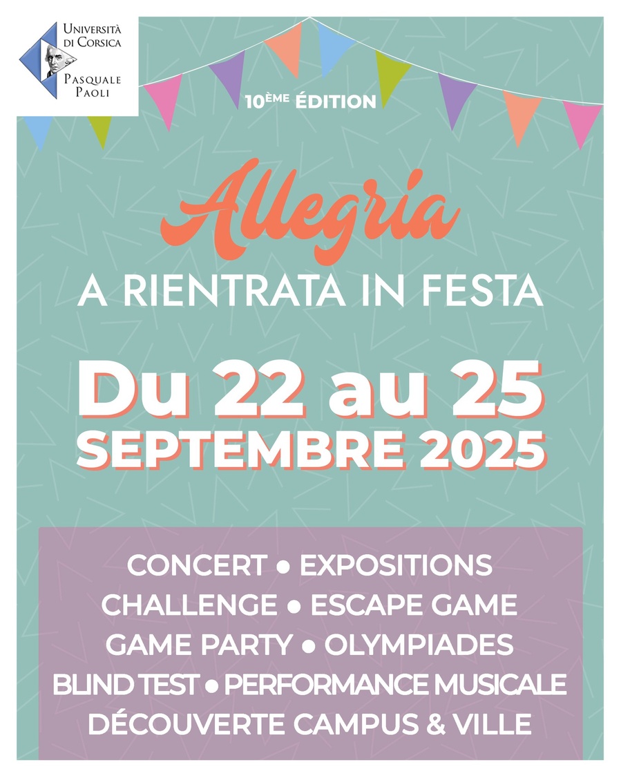 10ème édition d’Allegria - Université de Corse