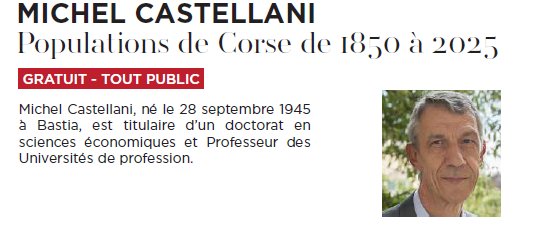 Conférence de Michel Castellani sur les populations corses de 1850 à 2025
