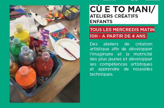 Ateliers créatifs pour enfants 'Cù e to mani' - Médiathèque B620 à Biguglia