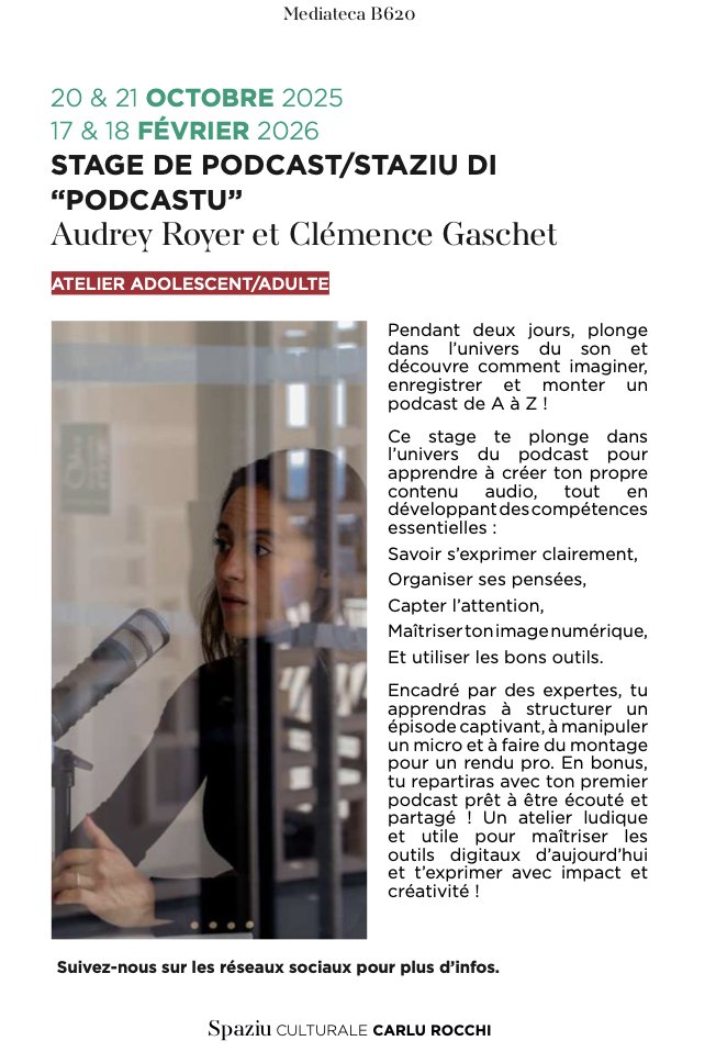 Atelier Podcast avec Audrey Royer et Clémence Gaschet - Médiathèque B620