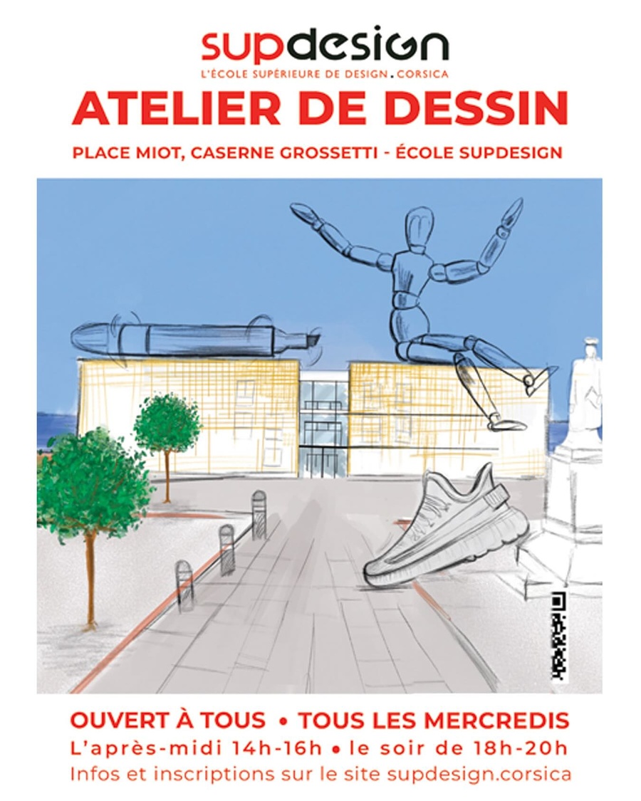 Atelier de dessin par l'école Supdesign - Cité Grossetti à Ajaccio