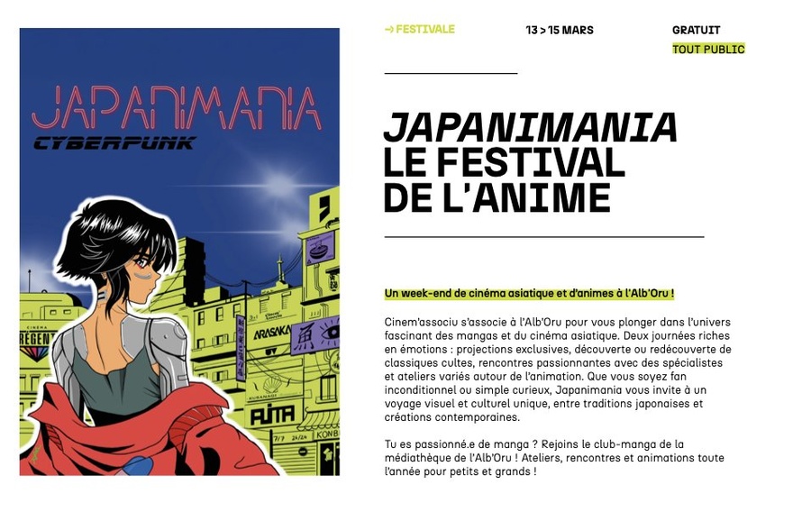 Festival Japanimania - Centre Culturel Alb'Oru à Bastia