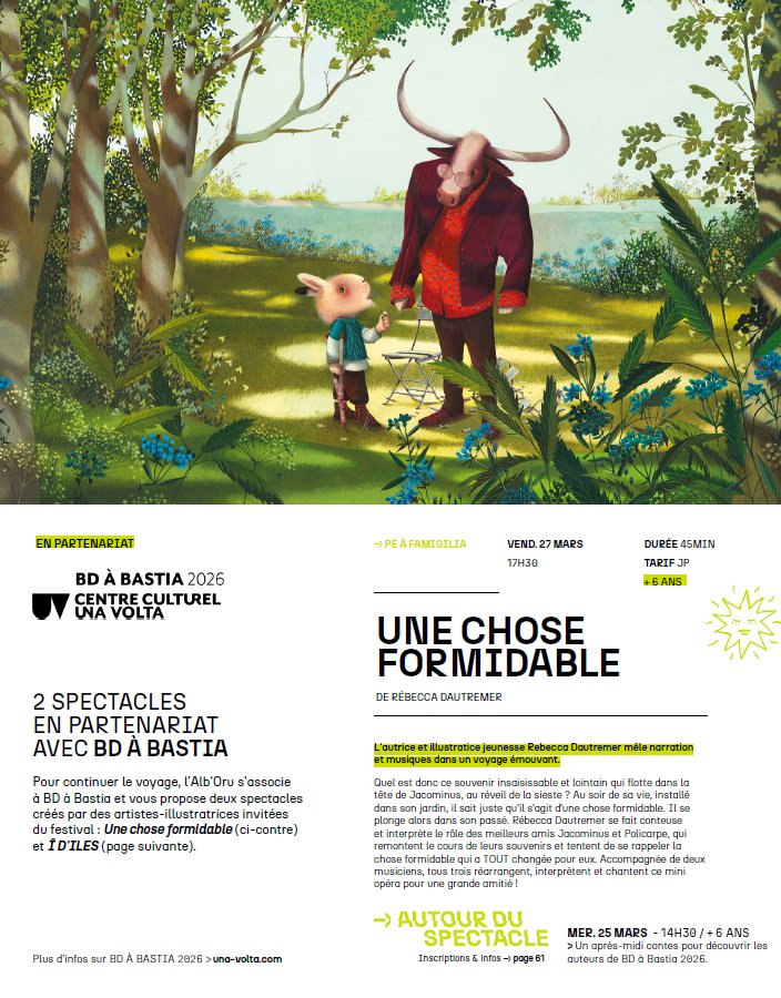 Spectacle "Une chose formidable" de Rébecca Doutremer au Centre Culturel Alb'Oru