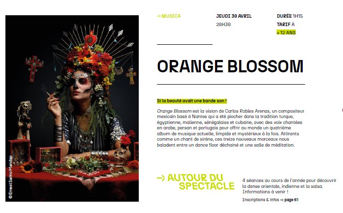 Concert d'Orange Blossom au Centre Culturel Alb'Oru à Bastia