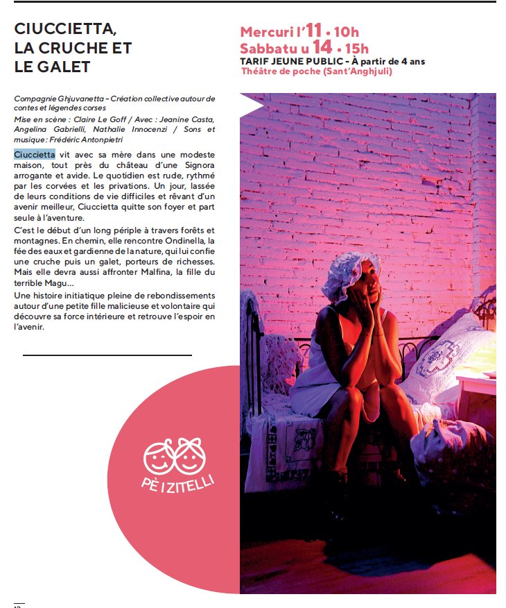 Spectacle "Ciuccietta, la cruche et le galet" par la Cie Ghjuvanetta - Théâtre de poche (Saint-Angèle)