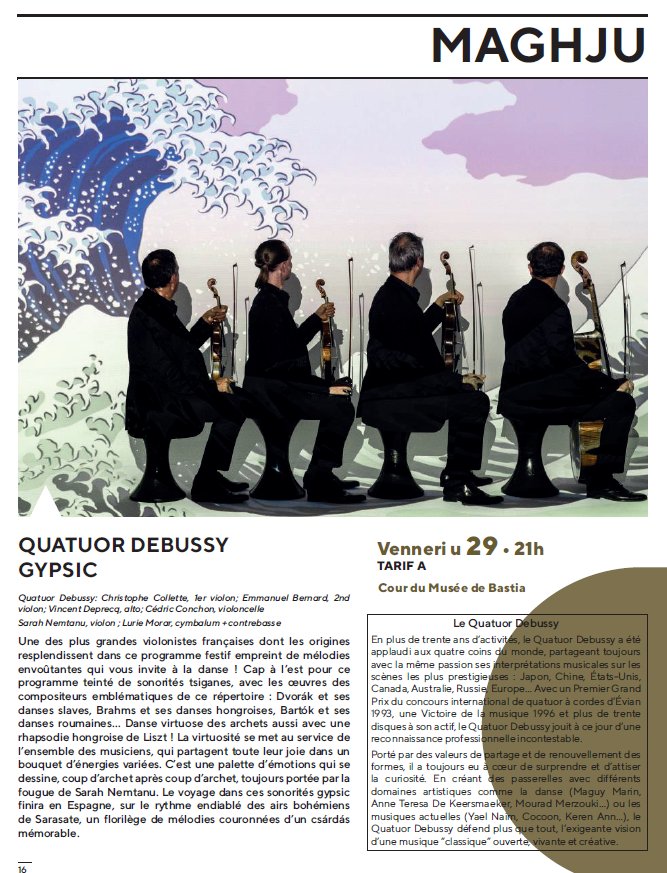 Concert du Quatuor Debussy Gypsic à la Citadelle de Bastia