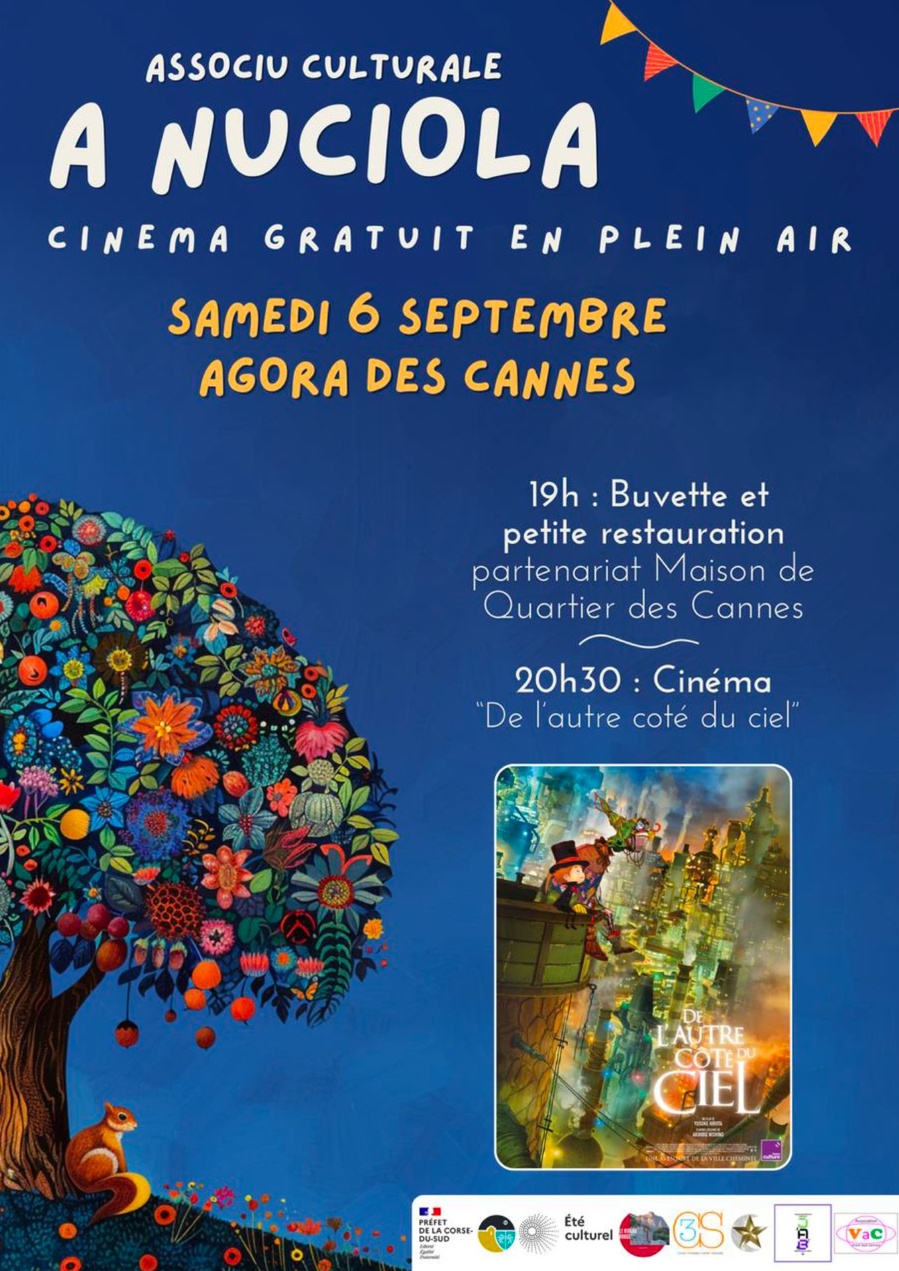 Cinéma en plein air avec l'association « A Nuciola » - Projection du film : De l'autre côté du ciel