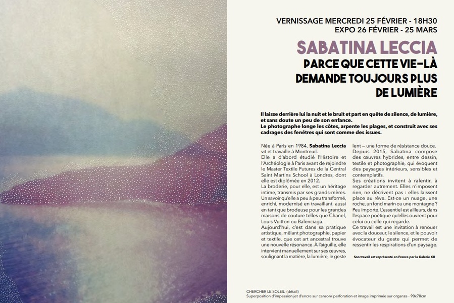 Vernissage de l'exposition de Sabatina Leccia : Une quête de lumière