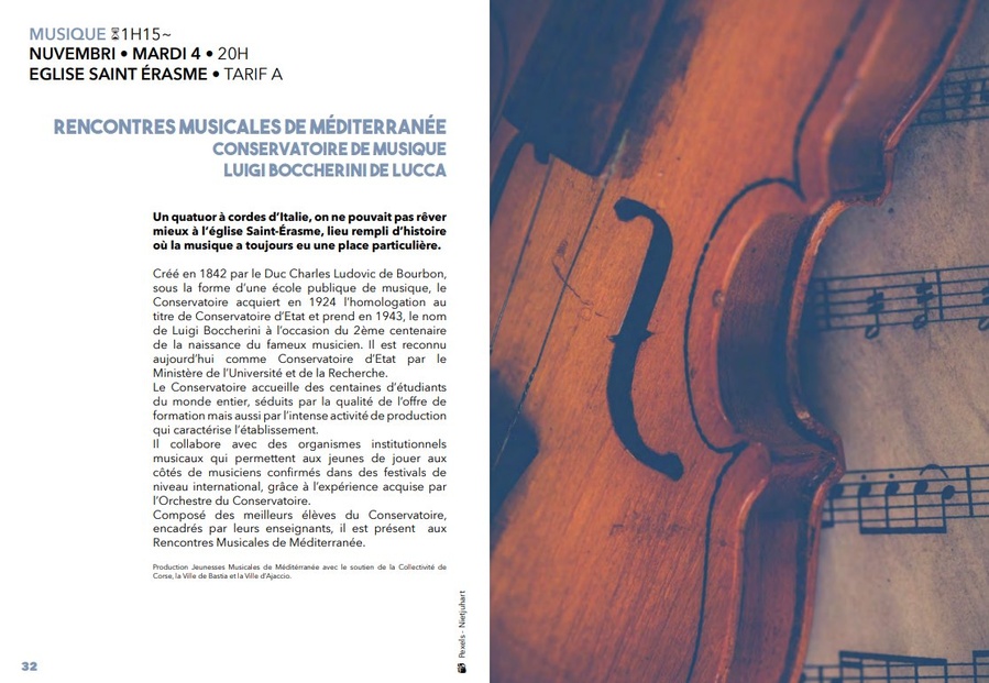Rencontres musicales de Méditerranée avec le Conservatoire de musique Luigi Boccherini