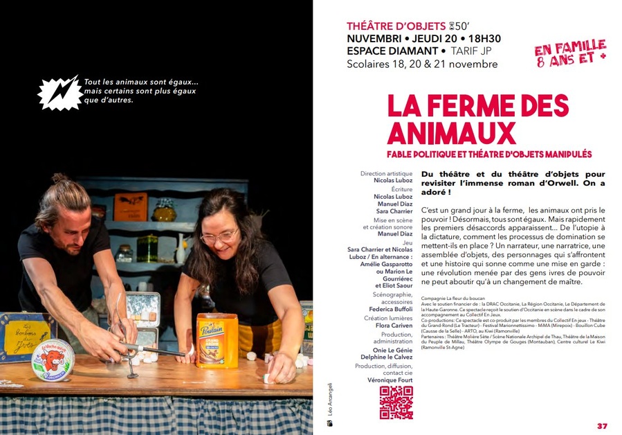 La ferme des animaux : Fable politique et théâtre d’objets à l'Espace Diamant