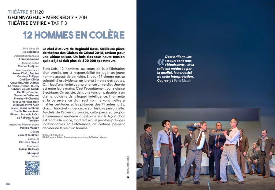 Théâtre : "12 hommes en colère" - Une pièce de Reginald Rose au Théâtre Empire