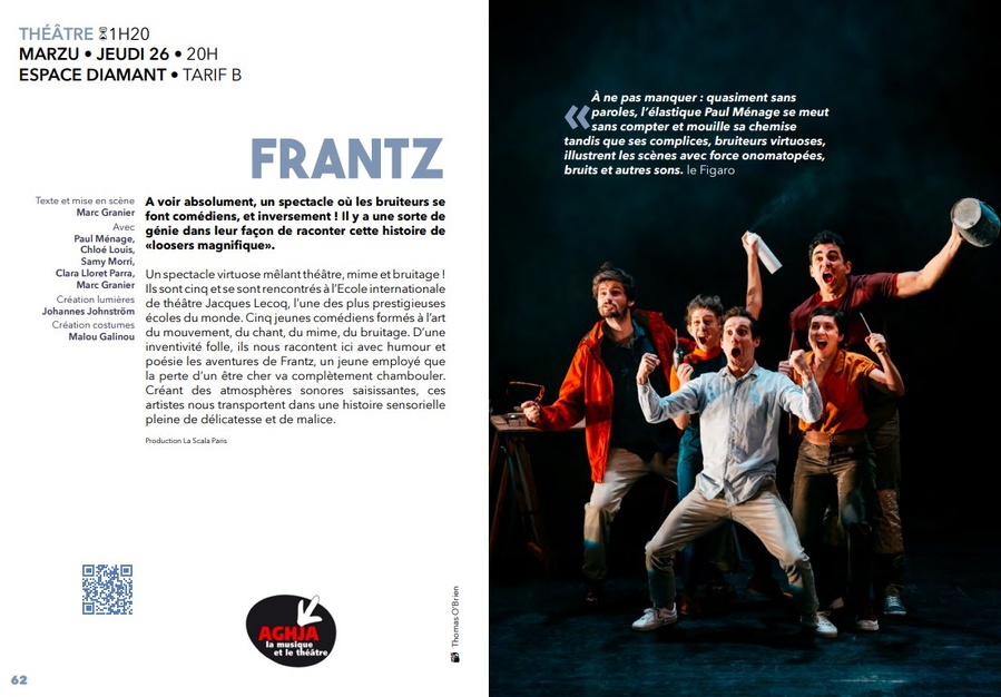Théâtre : "Frantz" - Mise en scène de Marc Granier à l'Espace Diamant
