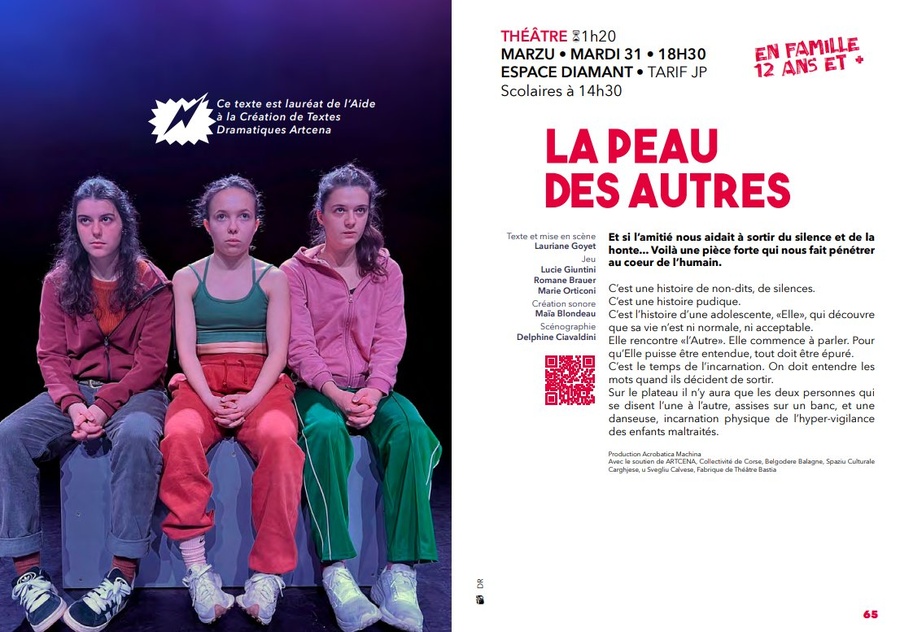 Théâtre : "La peau des autres" - Mise en scène de Lauriane Goyet à l'Espace Diamant