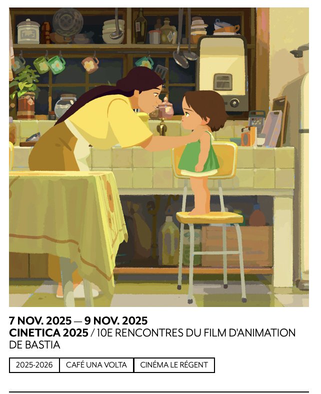 Cinetica 2025 : 10e Rencontres du film d'animation à Bastia avec Le Régent - Centre Culturel Una Volta