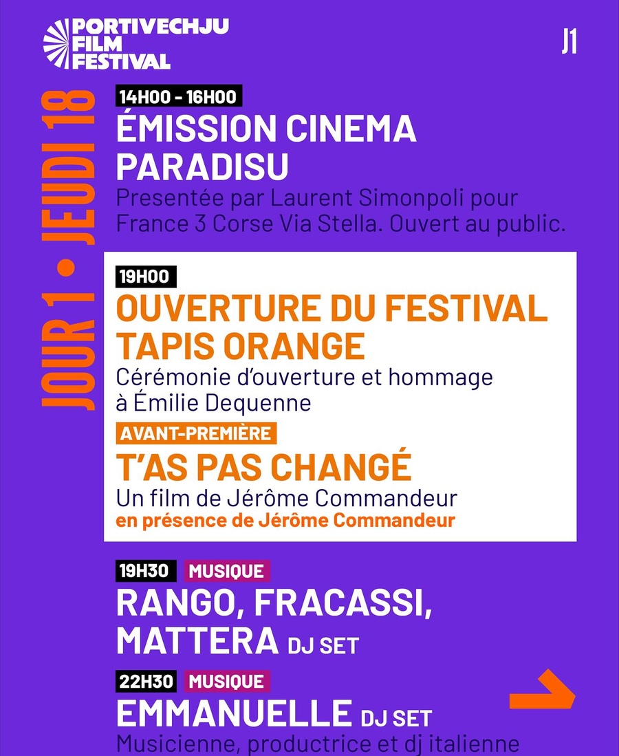 Arrière-plan pour Portivechju Film Festival 2ème édition / Émission cinémа paradisu presentée par Laurent Simonpoli pour France 3 Corse Via Stella
