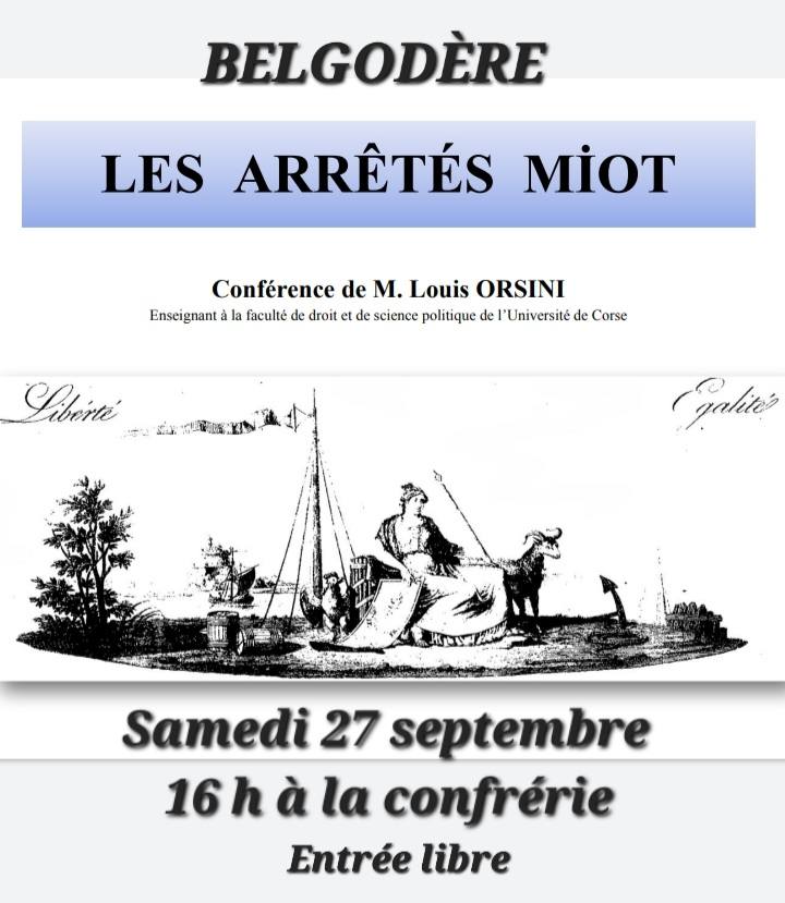 Arrière-plan pour Conférence : "Les arrêtés Miot" animée par Louis Orsini, Enseignant à la faculté de droit et de science politique de l'Université de Corse - Confrérie