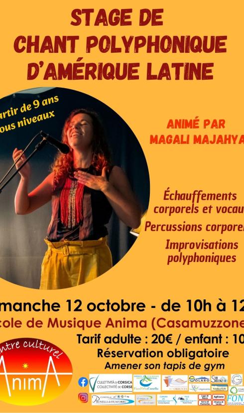 Arrière-plan pour Stage de chant polyphonique d’Amérique Latine animé par Magali - Ecole de musique Anima
