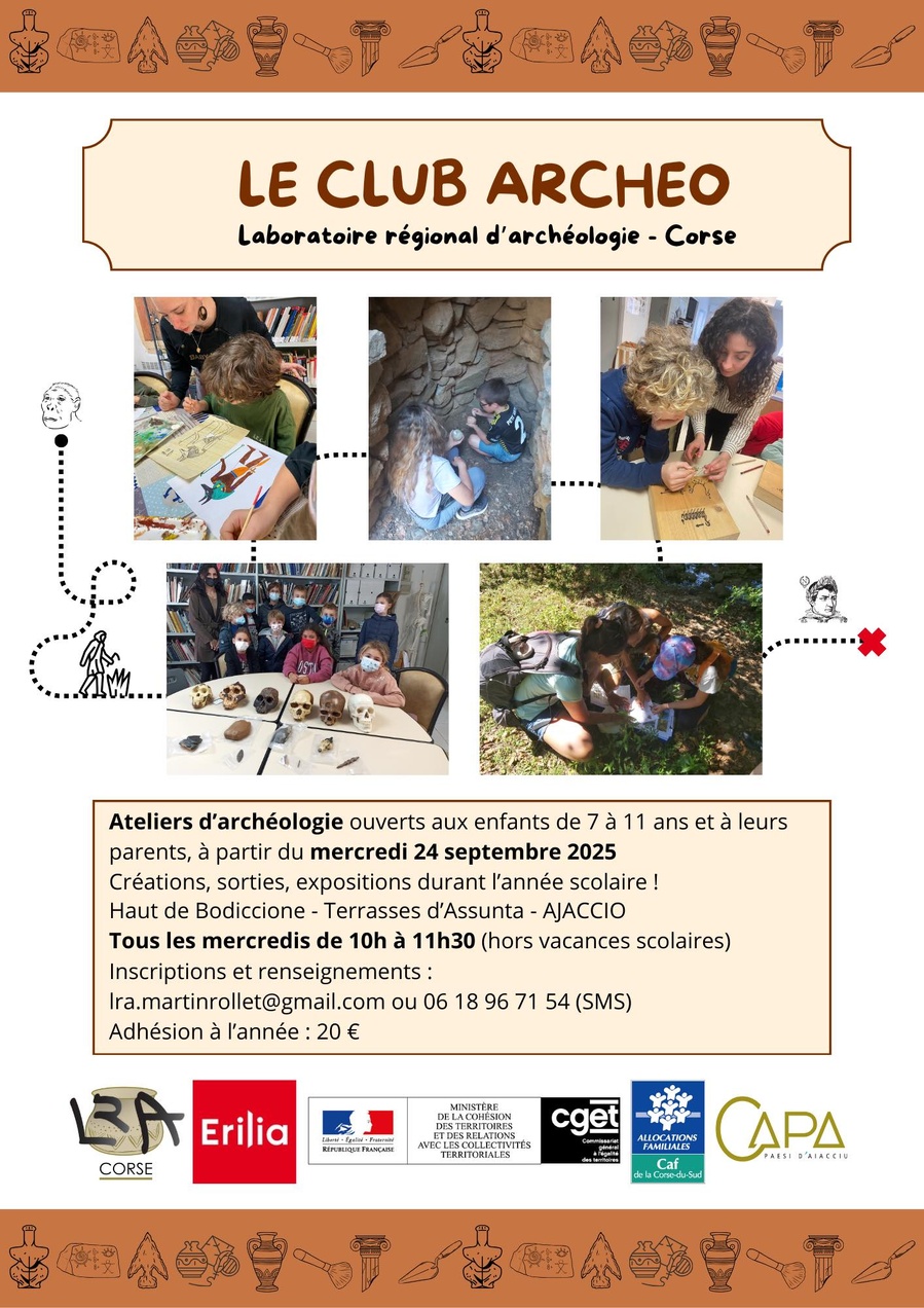 Atelier d'archéologie pour enfants avec le Laboratoire Régional d'Archéologie - Ajaccio