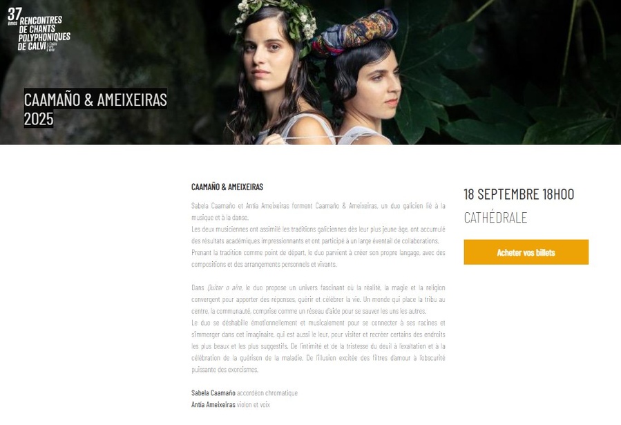 Arrière-plan pour 37èmes Rencontres de Chants Polyphoniques de Calvi / Concert de Caamaño & Ameixeiras - Cathédrale