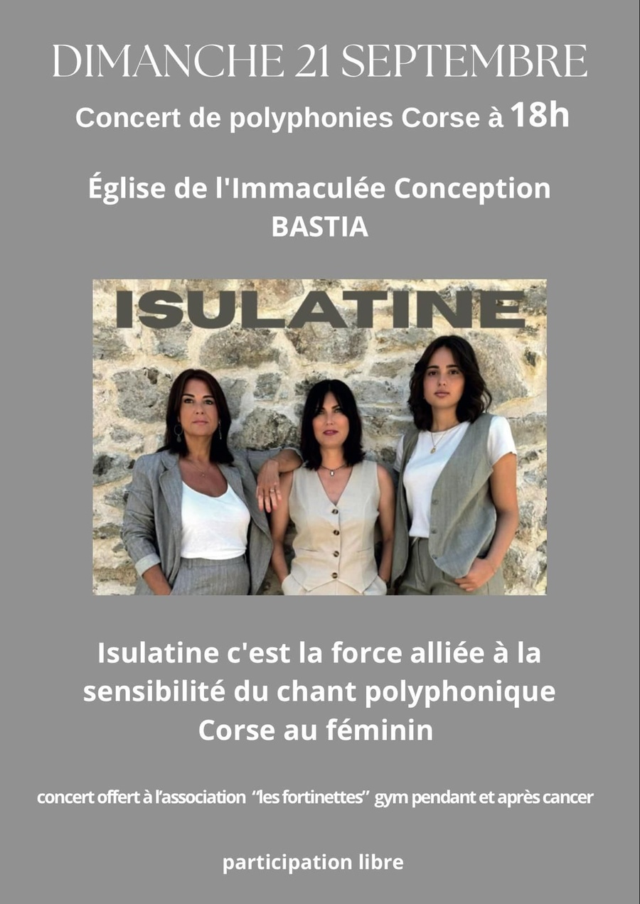 Arrière-plan pour Concert du groupe Isulatine - Eglise de l'Immaculée Conception