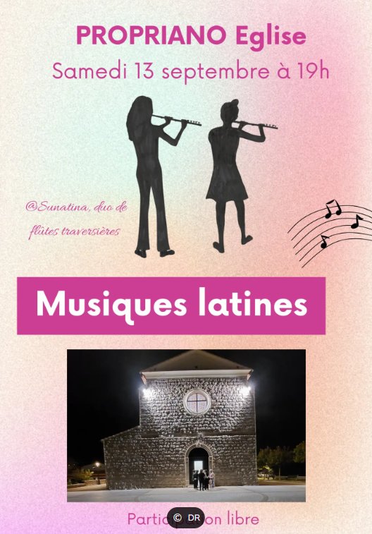 Arrière-plan pour Concert de musiques latines du duo de flûtes traversières "Sunatina" - Église