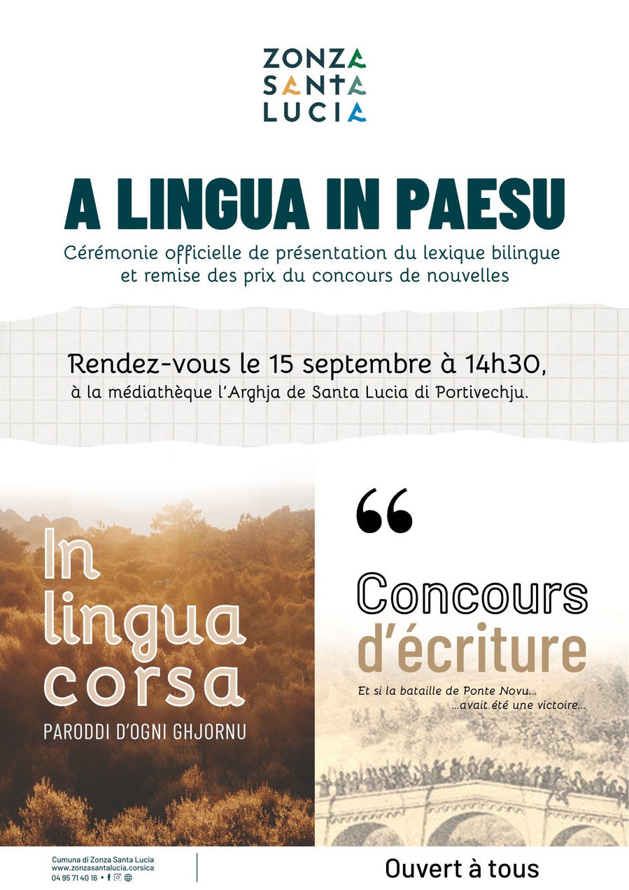 Arrière-plan pour A lingua in paesu : Cérémonie officielle de présentation du lexique bilingue et remise des prix du concours de nouvelles - Médiathèque L'Arghja