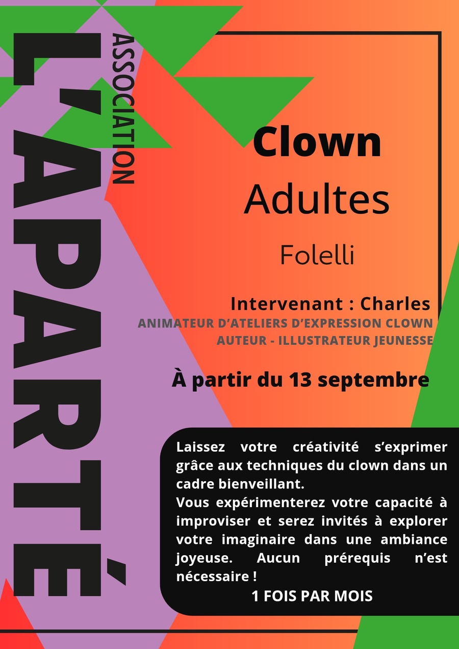 Arrière-plan pour Atelier clown adultes avec Charles Caplette - Centre social du Fium'Altu