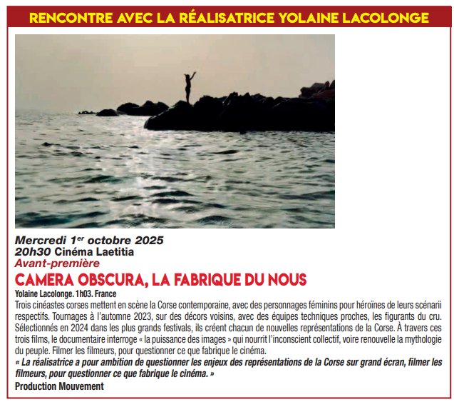 Arrière-plan pour Festival Passion Cinéma / Avant-première du film "Camera obscura, la fabrique du nous" et rencontre avec sa réalisatrice Yolaine Lacolonge - Cinéma Laetitia