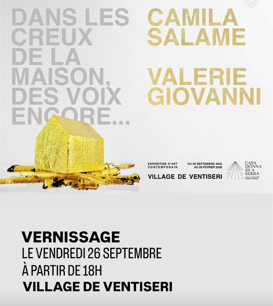 Arrière-plan pour Vernissage de l'exposition d'art contemporain des artistes Camilla Salame et Valérie Giovanni : "Dans le creux de la maison, des voix encore..." - Casa Donna di a Serra