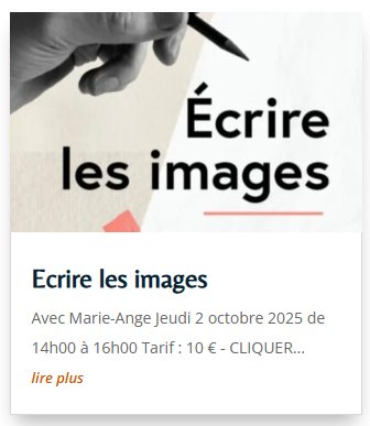 Arrière-plan pour Atelier "Ecrire les images" avec  Marie-Ange - Café culturel "Tourner-les-pages"