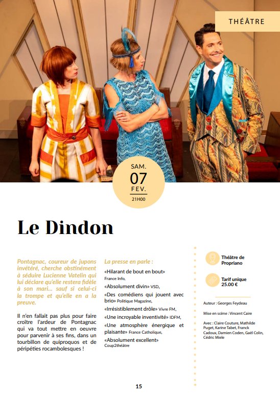 Théâtre : Le Dindon - Une comédie hilarante à Propriano