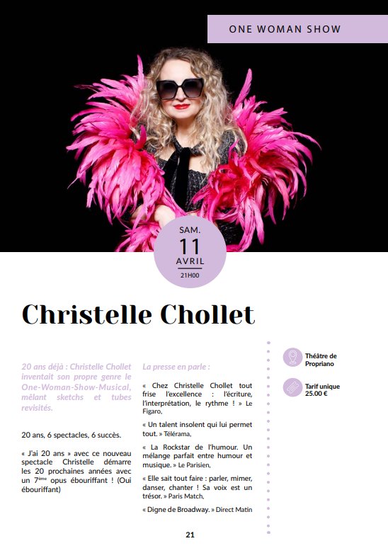 One woman show : Christelle Chollet