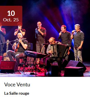 Arrière-plan pour Concert du groupe Voce Ventu - Salle rouge