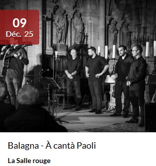 Arrière-plan pour Spectacle : "À cantà Paoli" avec le groupe Balagna - Salle rouge