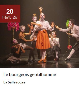 Spectacle : Le bourgeois gentilhomme - Salle rouge