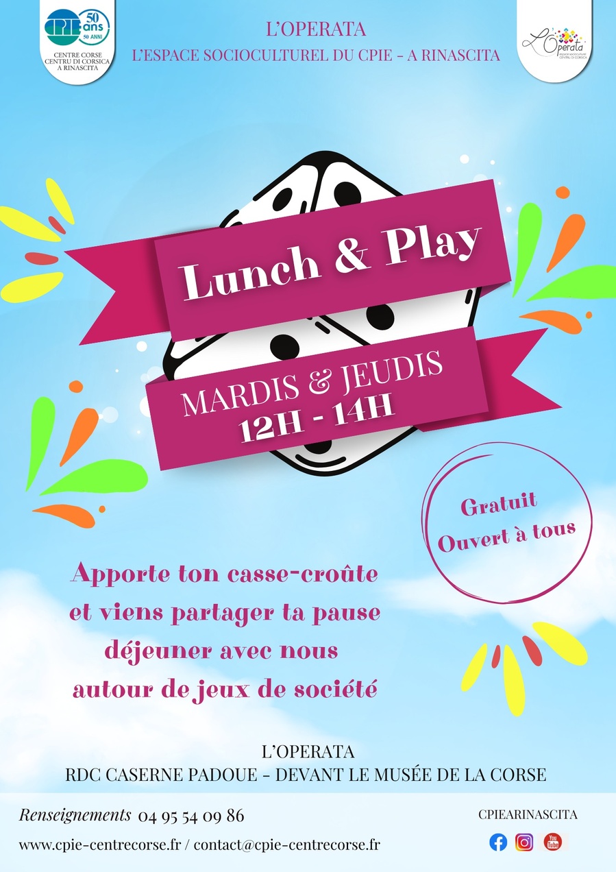 Rendez-vous Lunch & Play : Pause déjeuner et jeux de société - CPIE A Rinascita