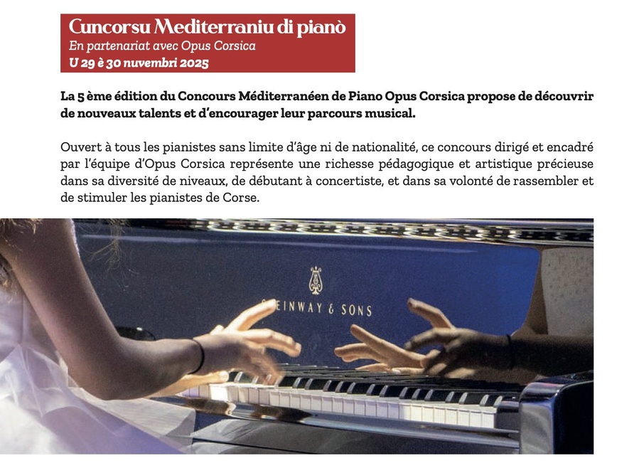 Arrière-plan pour 5ème édition du Concours Méditerranéen de Piano en partenariat avec Opus Corsica - Salle rouge