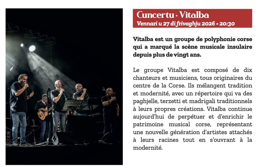 Concert du groupe Vitalba - Salle rouge - Portivechju