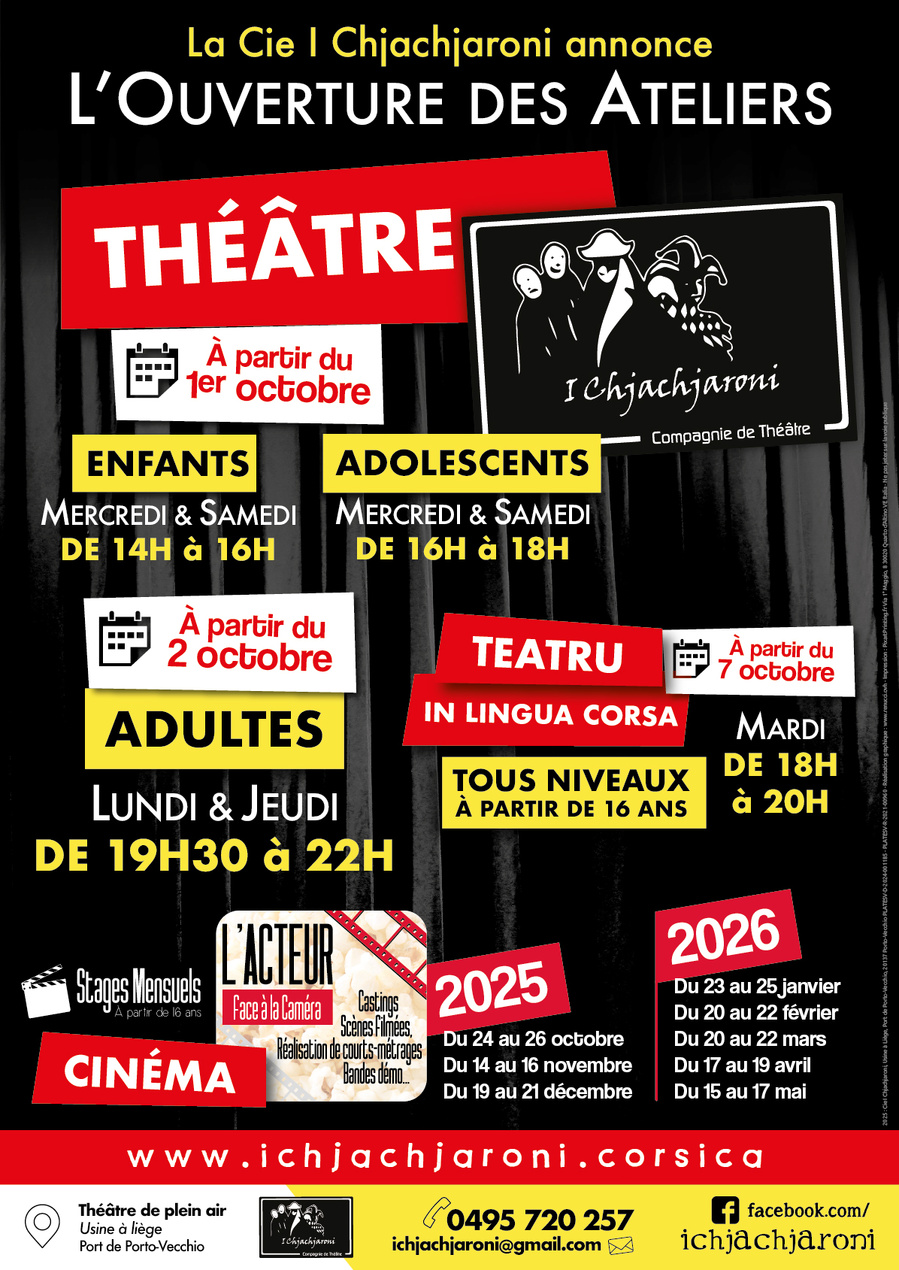 Ateliers de théâtre pour adultes par la Compagnie I Chjachjaroni à Porto-Vecchio