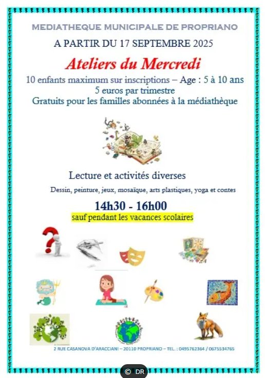 Ateliers créatifs pour enfants à la Médiathèque de Propriano