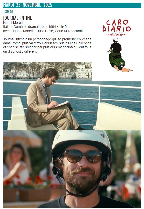 Projection du film 'Journal intime' de Nanni Moretti - Cinémathèque de Corse