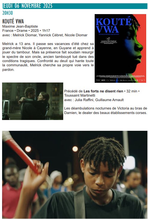 Projection du film "Kouté Vwa" et "Les forts ne disent rien" - Cinémathèque de Corse