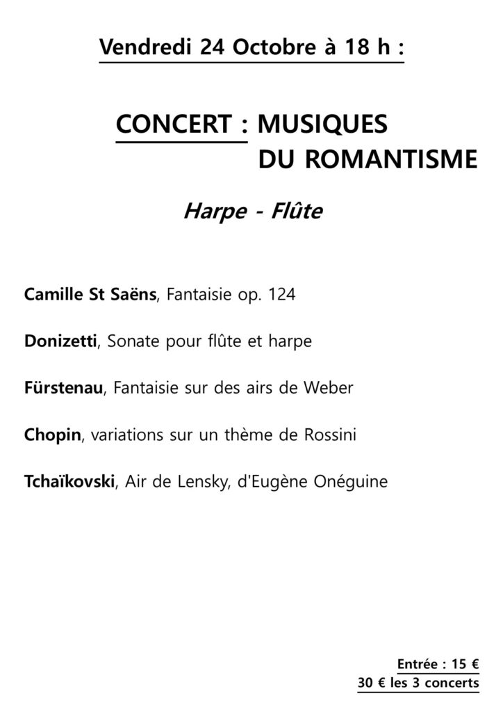 Concert 'Musiques du romantisme' : Harpe et Flûte - Salle Maistrale à Marignana