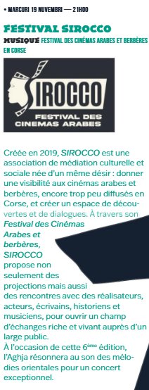 Concert de mélodies orientales au Festival des Cinémas Arabes et Berbères Sirocco - Aghja